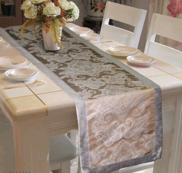 ELITE jacquard  Design  Polyster Table Runner - Polyster, Jacquard, Pack of1